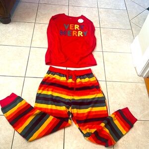 Jolly Jammies. Christmas Pajamas Size Medium 2-piece New With Tag